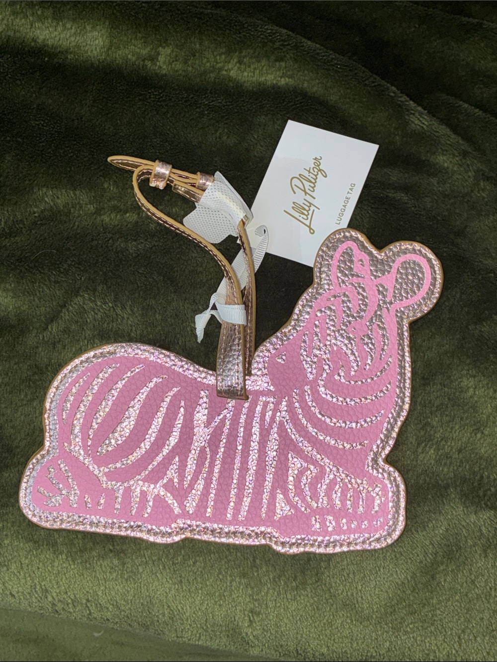 Lily Pulitzer metallic Zebra Luggage tag